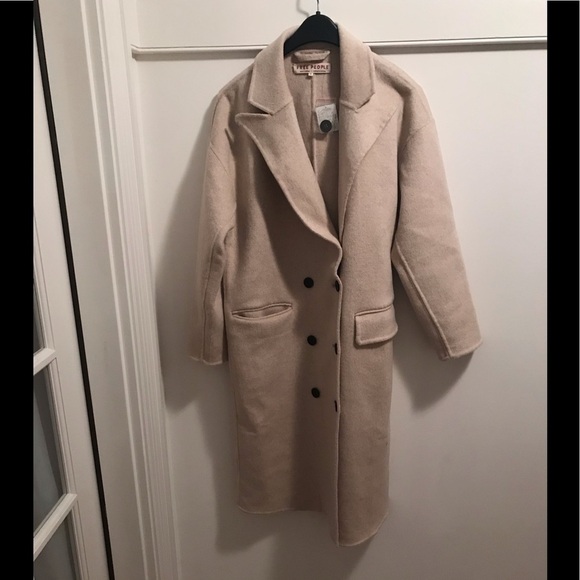NWT Free People Adore You Wool Coat Medium or Large Sand - Picture 8 of 17